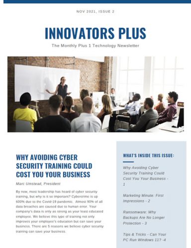 Innovators Plus November Newsletter